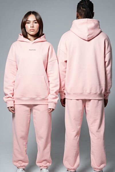The Champ Clothing طقم بدلة رياضية كبيرة الحجم للجنسين مطبوع عليه Champ & Lei...