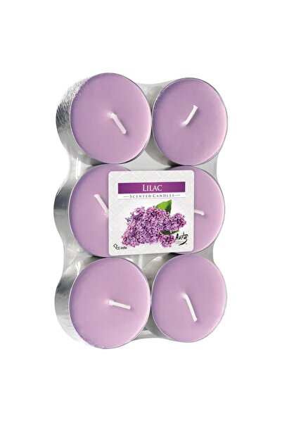 BISPOL Set 3 x Lumanare Pastila, 8 Ore, Bispol, Parfum Liliac, 6 Bucati