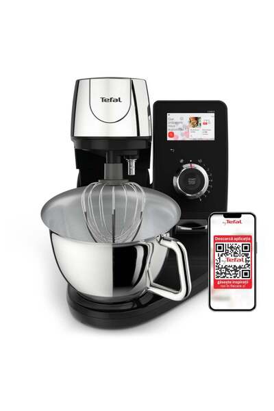 TEFAL Robot de bucătărie i-Coach Touch QB950D38, 1200 W, 5.5 L, ecran tactil,...