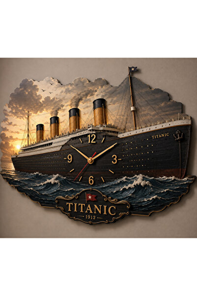 Twistify Twistiyf Titanic Temalı Dekoratif Ahşap Duvar Saati – Nostaljik & Mo...