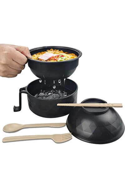 Arabest Ramen Cooker Bowl Set,33oz Microwave Noodle Bowl with Chopsticks,3-Pa...