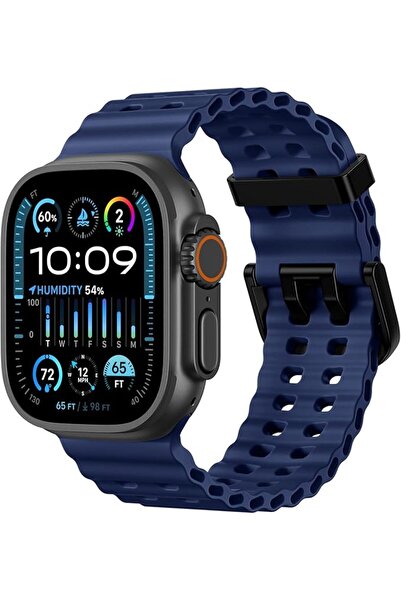 Upeak سوار حلقة رياضية من يوبيك لآبل ووتش ألترا من السيليكون باللون الأسود لل...