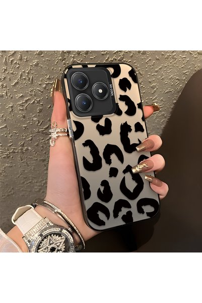 CHICASELUX Realme C63 4G/C61 Compatible Black Leopard Print Silicone Phone Ca...