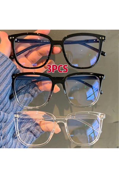 Choice9 3PCS-BWBC 1/2/3 Pairs of Universal Fashion Glasses, Square-Framed Gla...