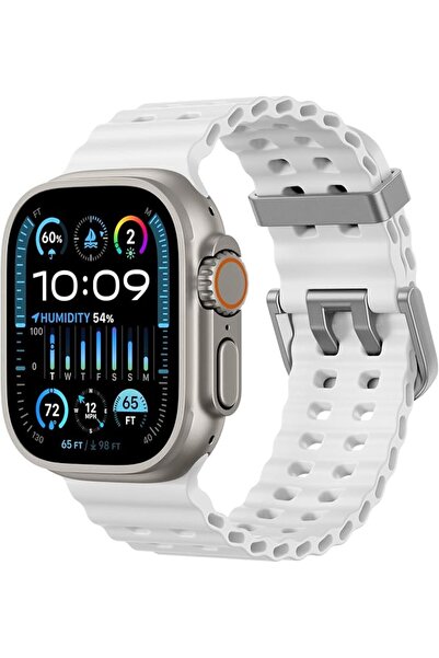 Upeak سوار حلقة رياضية من يوبيك لآبل ووتش ألترا من السيليكون باللون الأسود لل...