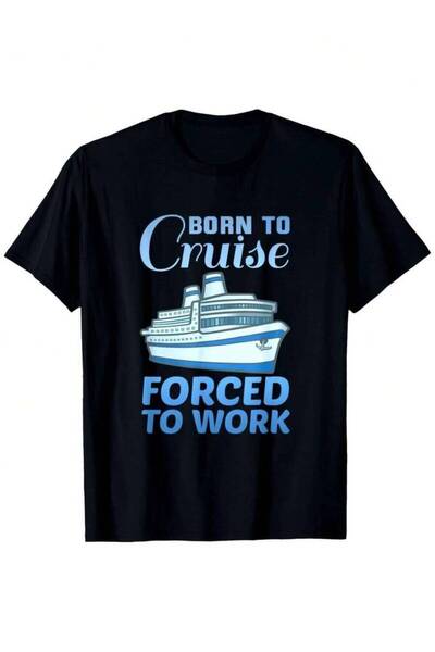 k222 تي شيرت Born To Work، Fun Holiday Cruise Summer Casual، عصري برقبة دائري...