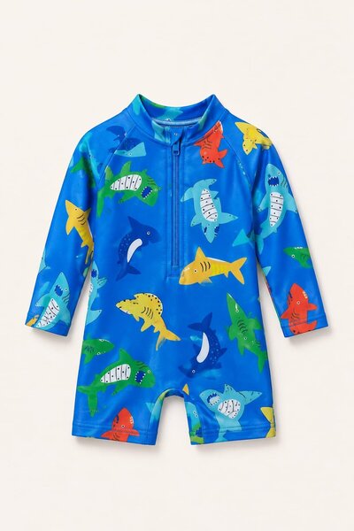 My Kids Wear Children's Long Sleeve Zippered Swimsuit - Comfortable and Conve...
