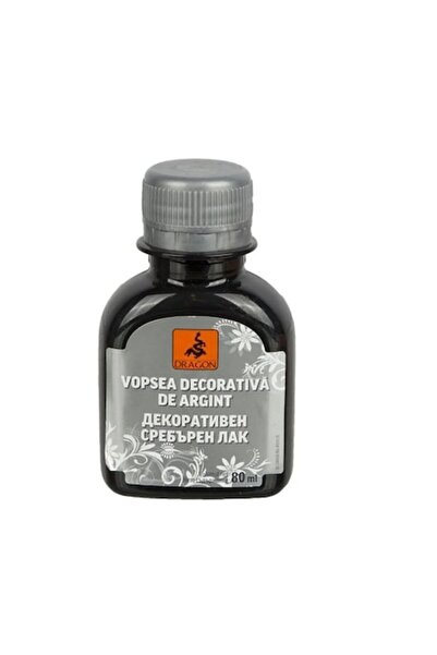 Dragon Vopsea decorativă, argintie, finisaj satinat, 80 ml