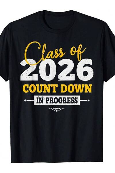 k222 تي شيرت رجالي بتصميم العد التنازلي للعودة ليوم الأول 2025 - تي شيرت فضفا...
