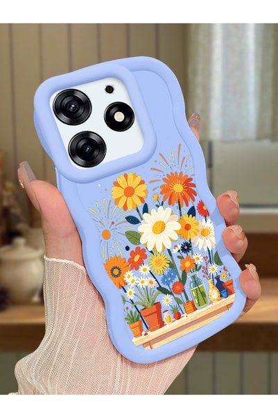 Hontinga Tecno Spark 10 Pro Compatible Case Camera Protector Blue Silicone Co...