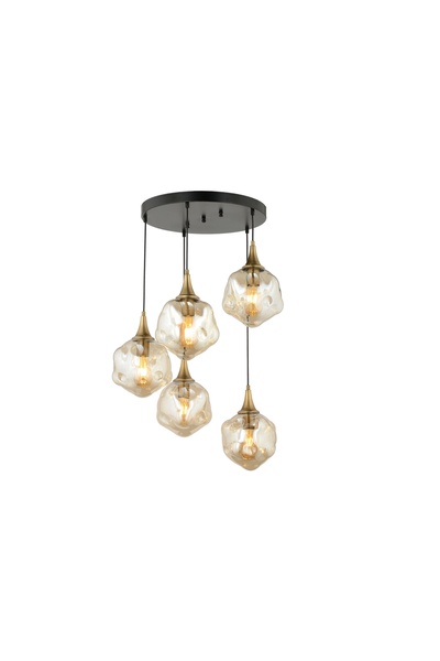 Vivense LAMPALUCE GLOBO 4 MODERN SARKIT AVİZE BEŞLİ 70 CM SARI