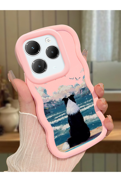 Hontinga Infinix Hot 40 Compatible Case Camera Protector Pink Silicone Lover ...