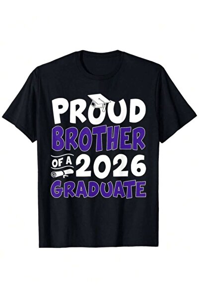 25W تي شيرت Proud Brother Of A Graduate Senior 2026 للرجال، بقصة مريحة وياقة ...