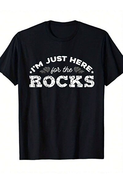 25W Men's Funny "I'm Just Here The Rocks" Geology Rockhounding T-Shirt - Retr...