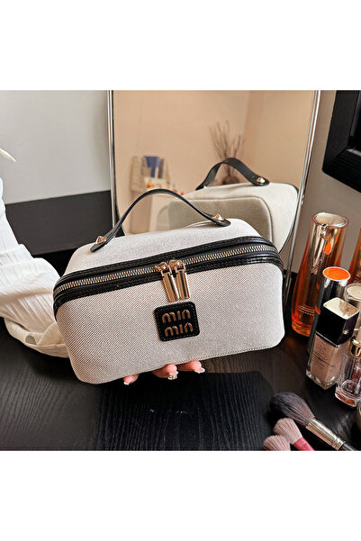 Generic Brand 1PC,Vintage Flat Makeup Bag, Large Capacity Handheld Portable C...