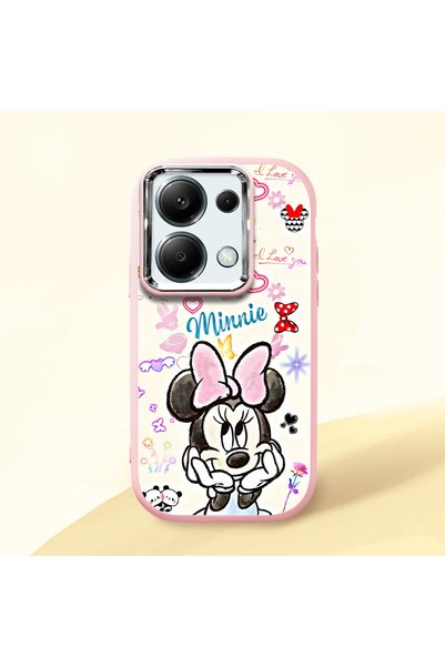 Hontinga Poco M6 Pro 4g Compatible Case Camera Protector Pink Minnie Patterne...