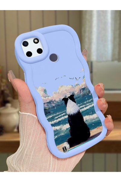 Hontinga Realme C21Y Compatible Case Camera Protector Blue Silicone Couple Ph...