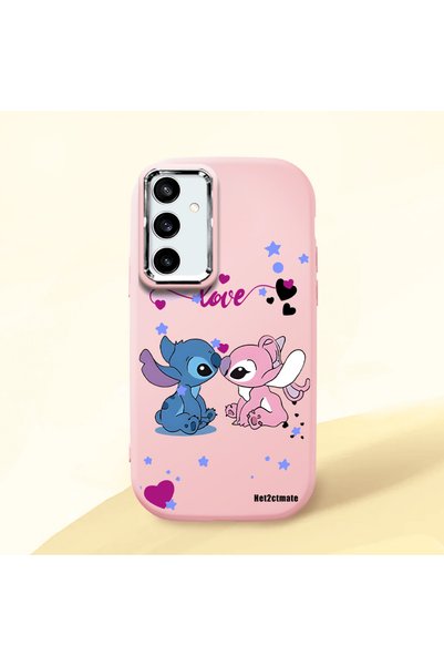 Hontinga Samsung Galaxy S23 Fe Compatible Case Camera Protective Pink Stitch ...