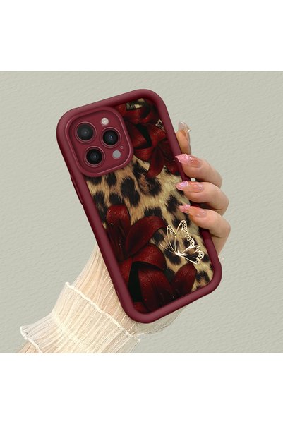 CASEVIBE iPhone 13 Pro Max Uyumlu Trend Leopar ve Çiçek Detaylı Şık Telefon K...