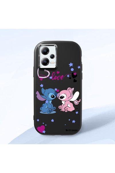 Hontinga Poco X5 5g Compatible Case Camera Protector Black Stitch Pattern Sil...