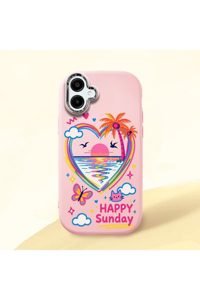 Hontinga Samsung Galaxy A06 Compatible Case Camera Protective Pink Heart Patt...