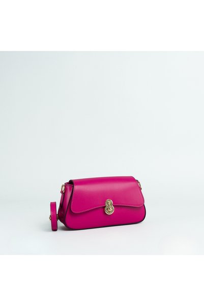 Posete Fagaras Violine Leather Purse - Fuchsia, Casual Bag Made of Genuine Le...