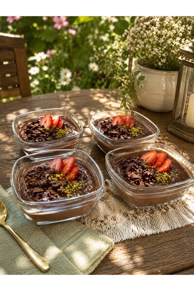 Raneel Kazançlı Alışveriş 4-Piece Glass Pudding Bowl