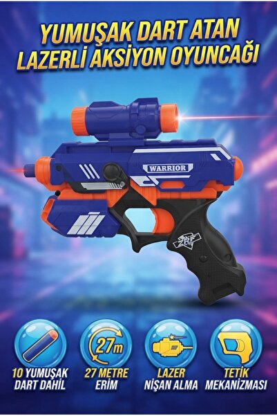 Tıfıl Toys Lazerli Hedef Nişancı Tabancası – 10 Sünger Mermili 27 Metre Menzi...