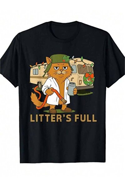 29CUN Humorous T-Shirt Litter Training - Adorable Full Body Print Of A Cat Sp...