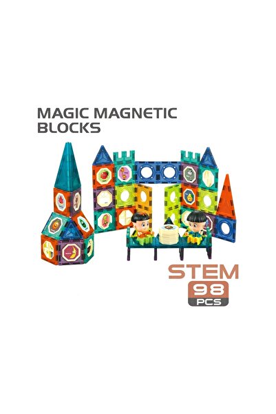 LEARNING FUN Manyetik Oyuncak Manyetik Blok Seti Stem Oyuncak 52 Parça Magic ...