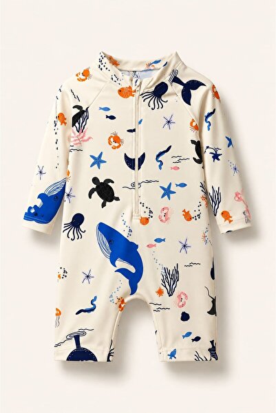 My Kids Wear Children's Long Sleeve Zippered Swimsuit - Comfortable and Conve...