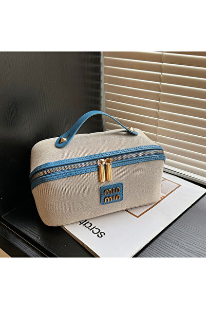 Generic Brand 1PC,Vintage Flat Makeup Bag, Large Capacity Handheld Portable C...
