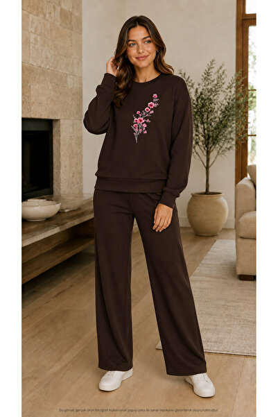 EMMODA Women's Cherry Blossom Printed Tracksuit Set–Round Neck Printed Sweats...