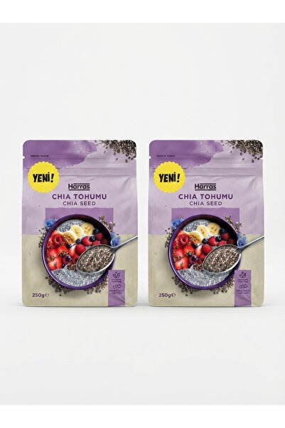 Harras Chia Tohumu 250 g x 2 Adet - Süper Gıda - Yüksek Lif ve Protein Kaynağ...