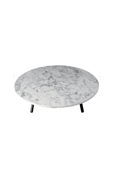Vivense ALESTA BEYAZ DESENLİ KATLANABİLİR YER SOFRASI, 100 CM ÇAP, 21 CM YÜKS...
