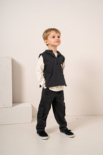 JNF kids Baby Boy & Child Hooded Cargo Pocket 3-Piece Set