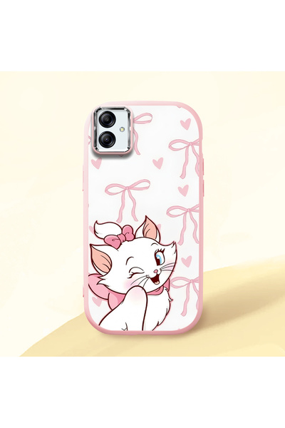 Hontinga Samsung Galaxy A04E Compatible Case Camera Protective Pink Cartoon P...