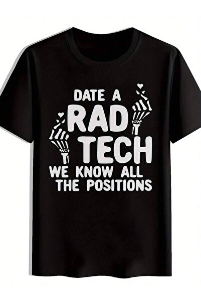 k222 تي شيرت رجالي بتصميم مضحك - تصميم شعار Date A Rad Tech للأشعة/الراديوولو...