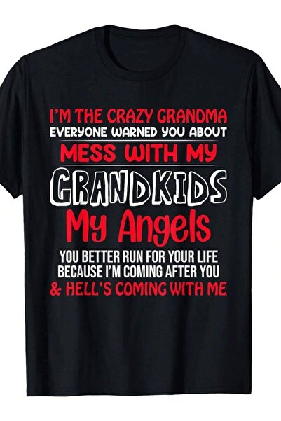 2BIR تي شيرت I'M A Crazy Grandma، Don't Mess With My Grandkids، 180 جرام، 100...