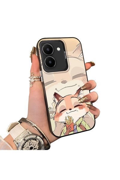 ucuc Vivo Y36 4G/5G Compatible Hard Acrylic Back Silicone Edge Lens Protectio...
