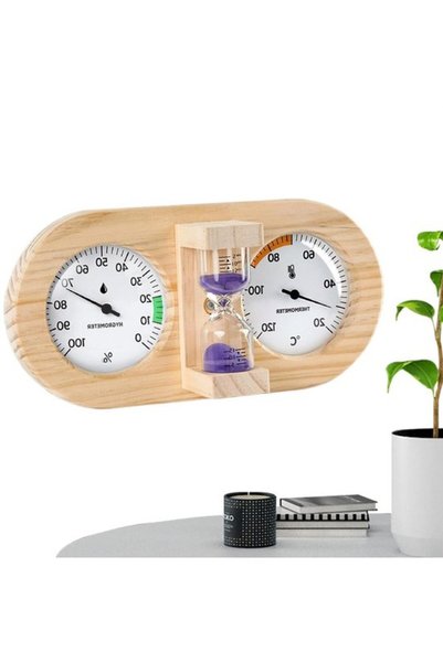 Morvena Picks Sauna Timer Higrometru - Ceas de perete cu higrometru - Gestion...