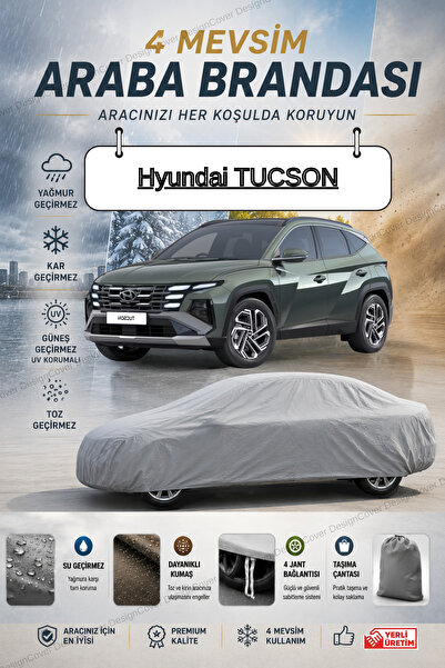 designcover *Hyundai TUCSON GRİ ARABA BRANDASI ARABA ÇADIRI-4 MEVSİM SU GÜNEŞ...