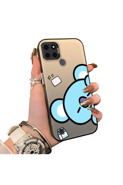 ucuc Realme C25Y/C21Y Compatible Hard Acrylic Back Silicone Edge Lens Protect...