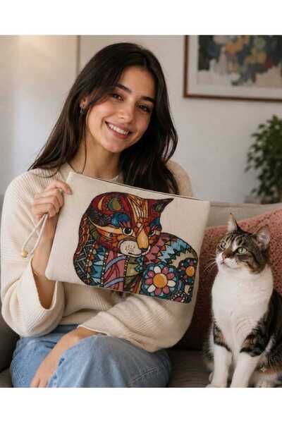 SPR Motti̇f Bursa Ethnic Patterned Women's Portfolio Clucth Bag Handbag
