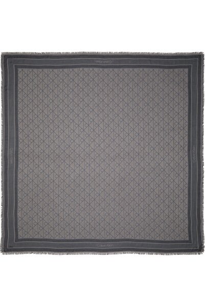 Calvin Klein Kadın Emblem Aop Jacquard Square Şal