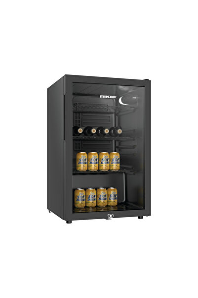 Nikai Nekai 4.2 ft Single Door Black Glass Display Fridge |   Nsf160K