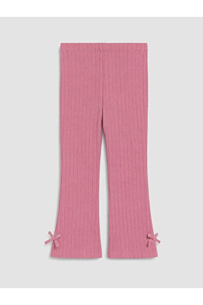 LC Waikiki Lcw Kids Pink Girls Ribbed Spanish Leggings