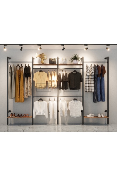 Rafgross 255x250 CM Mağaza Raf Sistemi – Askılık ve Giyinme Odası Raf Sistemi