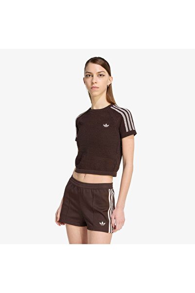 adidas Crochet Tee Kadın Kahverengi T-Shirt