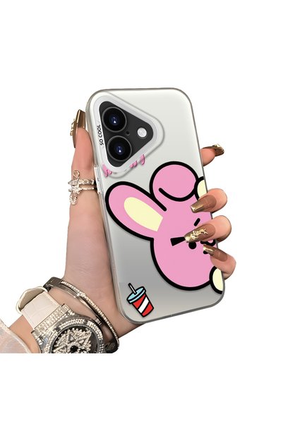 ucuc iPhone 16 Plus Compatible Hard Acrylic Back Silicone Edge Lens Protectio...